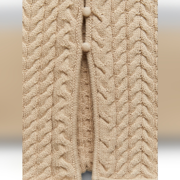 BNWT! Zara cable knit top in light Camel - Picture 5 of 6